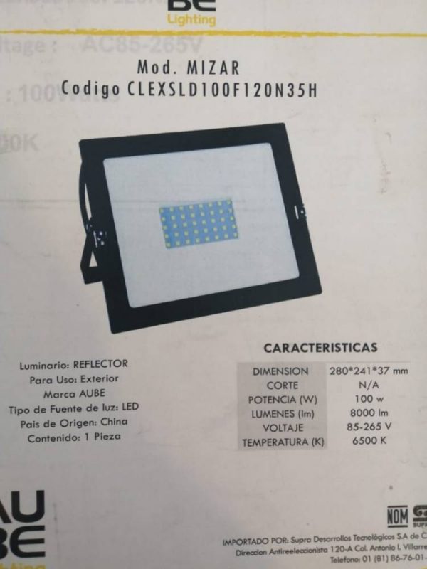 REFLECTOR DE LED 100W  MIZAR100W65K - Imagen 3