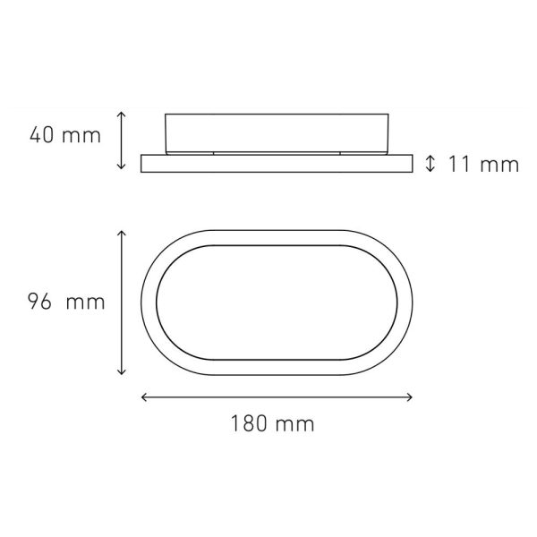 LAMPARA LED 13W LUZ NEUTRA ECLIPSE OVAL 18 L7286-1E0 - Imagen 2