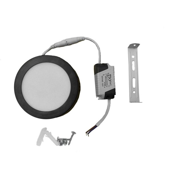 PANEL LED CIRCULAR NEGRO SOBREPONER 6W 85V/265V PLEDSC6W65KN - Imagen 4