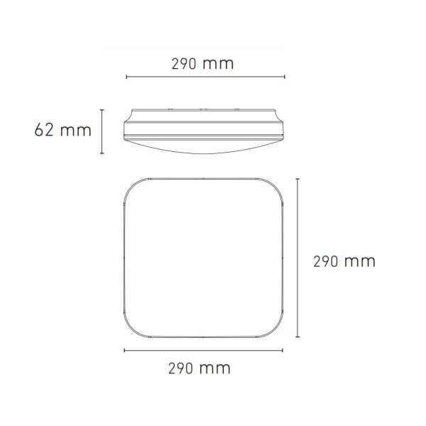 LAMPARA SOBREPONER CUADRADA CAFE LUZ BLANCA 19W CL CQ 300 L5242-830 - Imagen 2