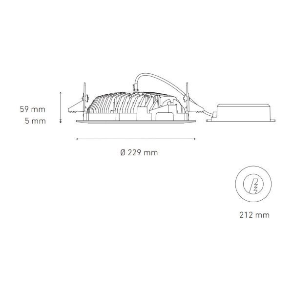 DOWNLIGHT EMPOTRADO 37W LUZ CALIDA 45° MAGG L5040-1E9 - Imagen 2