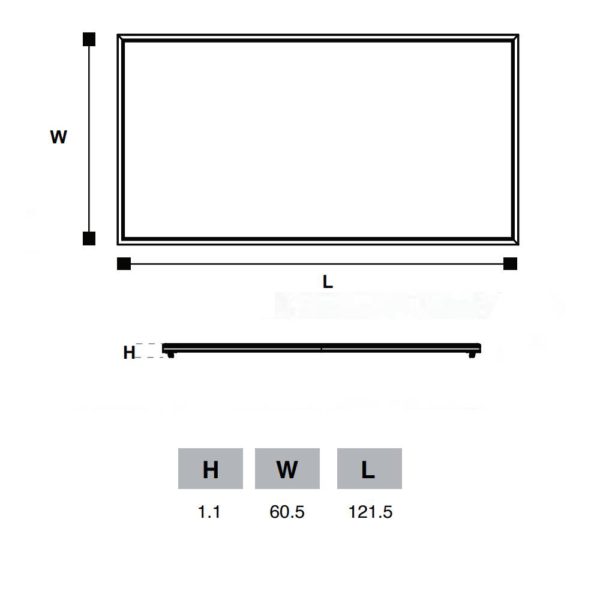 PANEL LED SAGA 60X120 6000K 72W 100-277V 1KLPSA072LH60U24 ALCODM - Imagen 2