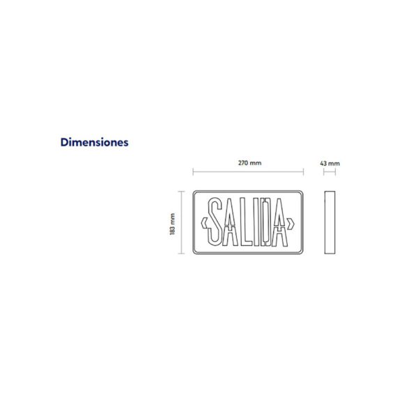 LUMINARIA INTERIOR DE USO COMERCIAL CC-SE-100L ¨SALIDA¨ 120V – 277V BATERIA Ni-Cd 3W - Imagen 2