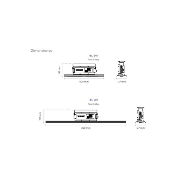 LUMINARIA LED DE ALTO MONTAJE PEL-E 40W Y 80W IP65 120V - 277V 5000K - Imagen 5