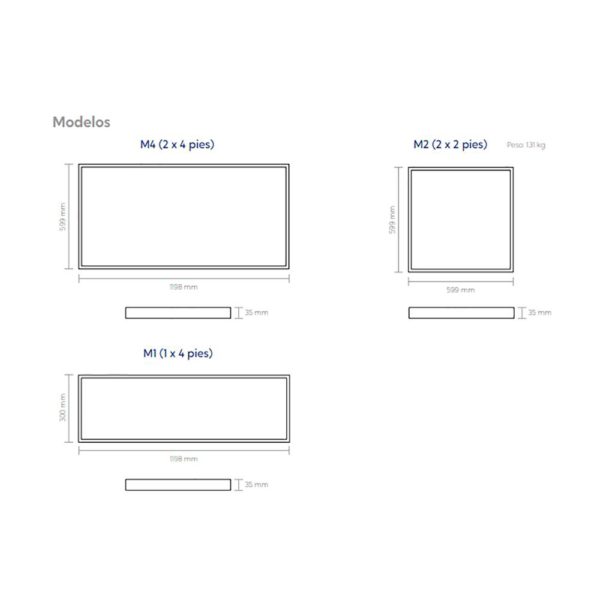 LUMINARIA INTERIOR DE USO COMERCIAL PLED 18W - 89W 120V - 277V 3000K, 4000K Y 5000K IP40 - Imagen 4