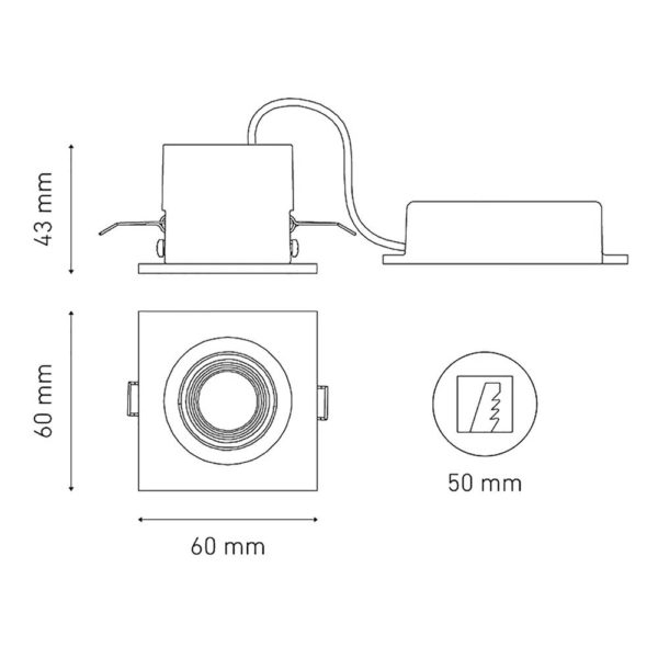 LUMINARIA DOWNLIGHTS SERIE FLASH DIRECCIONABLE EMPOTRADO FLASH D 1 L5175 MAGG - Imagen 2