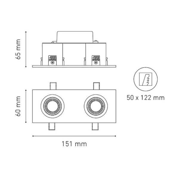 LUMINARIA DOWNLIGHTS SERIE FLASH DIRECCIONABLE EMPOTRADO FLASH D 2 L5176 MAGG - Imagen 2