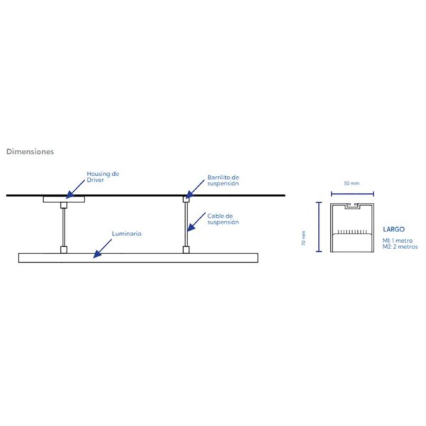 LUMINARIA DE LINEA ARQUITECTONICA LIZ10 24W Y 73W IP40 120V - 277V 3000K, 4000K Y 5000K SUPRA - Imagen 4